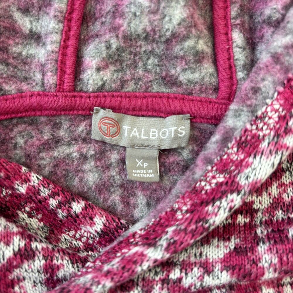 Talbots Womens Nordic Fair Isle Hooded Sweater Size XP Ski Lodge Cabin Alpine - Picture 12 of 13